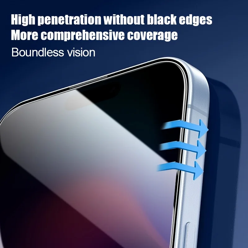 Triple Pack of Black Border Peeping Tempered Screen Protector Film