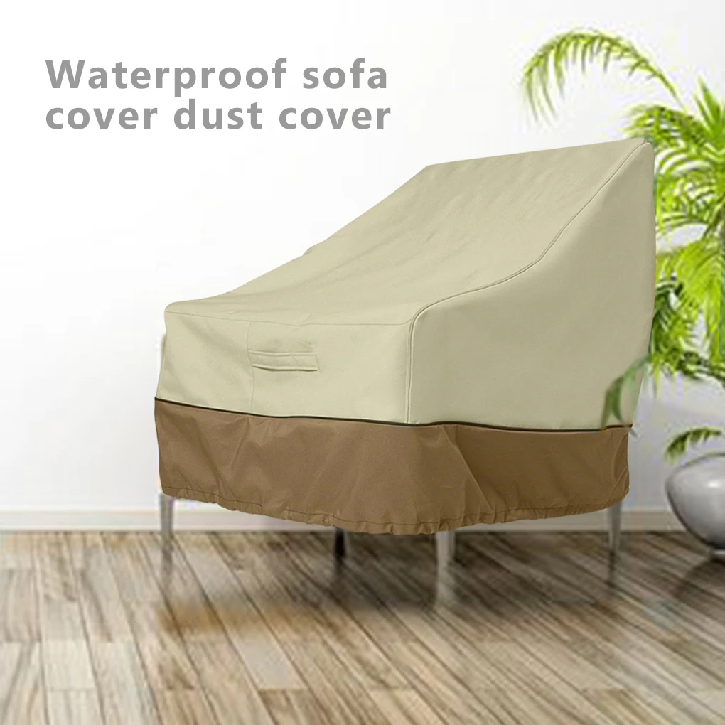 Waterproof Chair Cover High Back Furniture Dustproof Covers Adjustable Organizer Outdoor Patio Accessories Grey + black