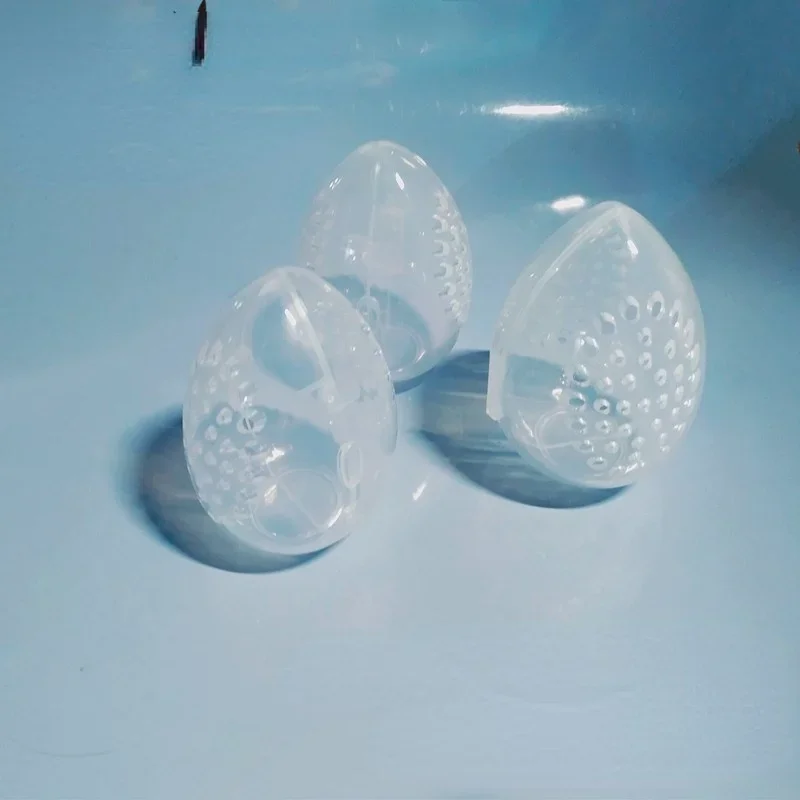 Shaped Empty Makeup Sponge Storage Box Plastic Egg Cosmetic Puff Organizer Rack Portable Makeup Blender Holder Stand Drying Box