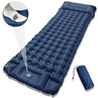 Matelas pneumatique simple de 10 cm d'épaisseur avec oreiller, gonflage sans pompe, lit d'invité pliable ultra confortable et compact pour la maison et les voyages 2