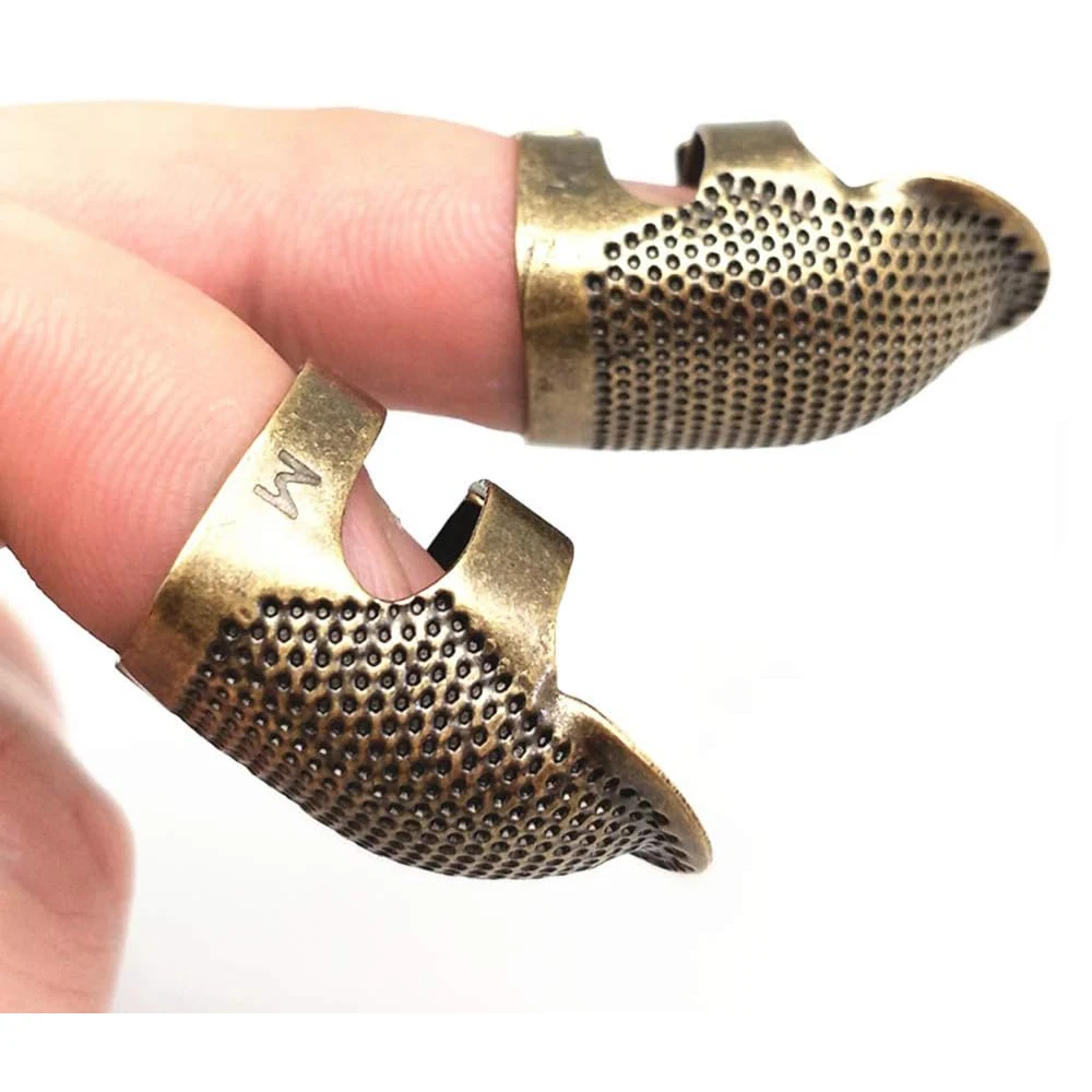2er-Set Offene Fingerhüte Im Vintage-Look – Metall-Fingerschutz Für Nähen, Quilten & Sticken