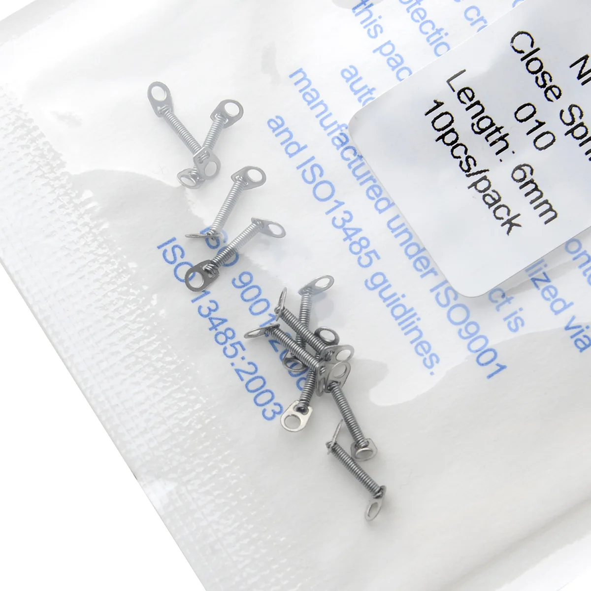 10 teile/paket AZDENT Dental Kieferorthopädische Schließen Feder Spule Niti Vordere Zähne Zahn Drehmoment mit Großen Ziehen Ring Größe 0,008-0,014 – Detail 11