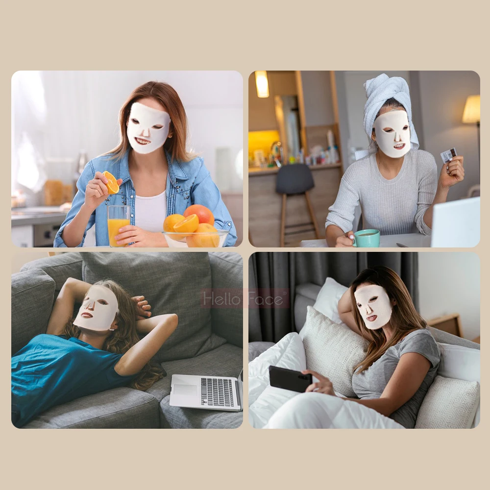 Facial LED Light Therapy Mask Professional 7 Color PDT Face Beauty Mask Wireless Photon Skin Rejuvenation Luxury For Lover