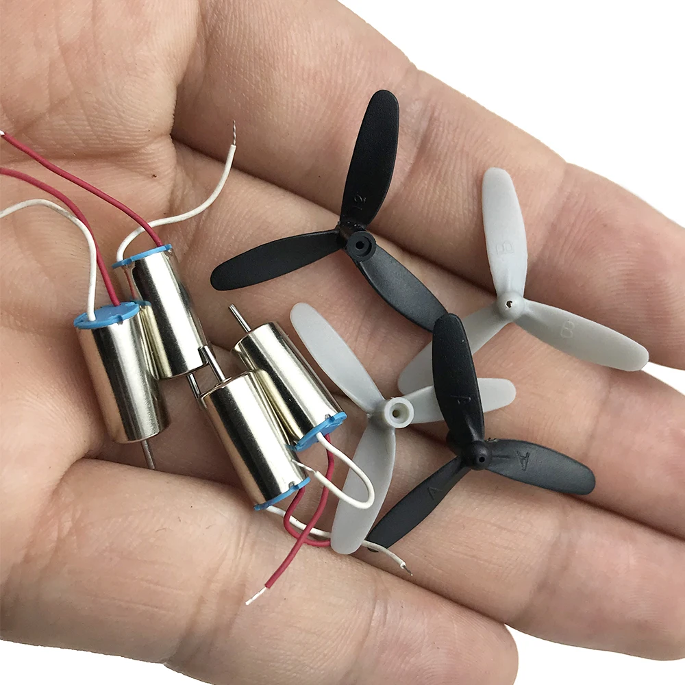 4PCS Mini 6mm Coreless Motor with CW/CCW 3 blade Propeller Quadcopter