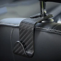 4Pcs Carbon Fibre Hook Car Seat Headrest Hook Auto Back Seat Organizer Hanger Handbag Clothes Bracket Car Interior Accessories 3