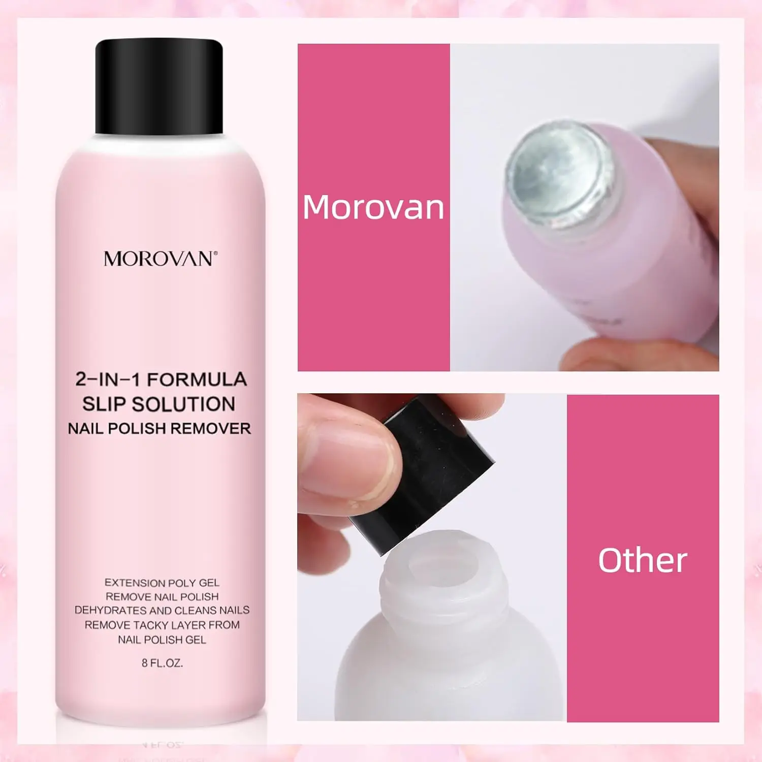 8oz Nail Cleanser 2 in 1 (Poly Nail Extension Gel Slip Solution+Professional Nail Cleanser) Nail Polish Remover Lint-free Slip 5