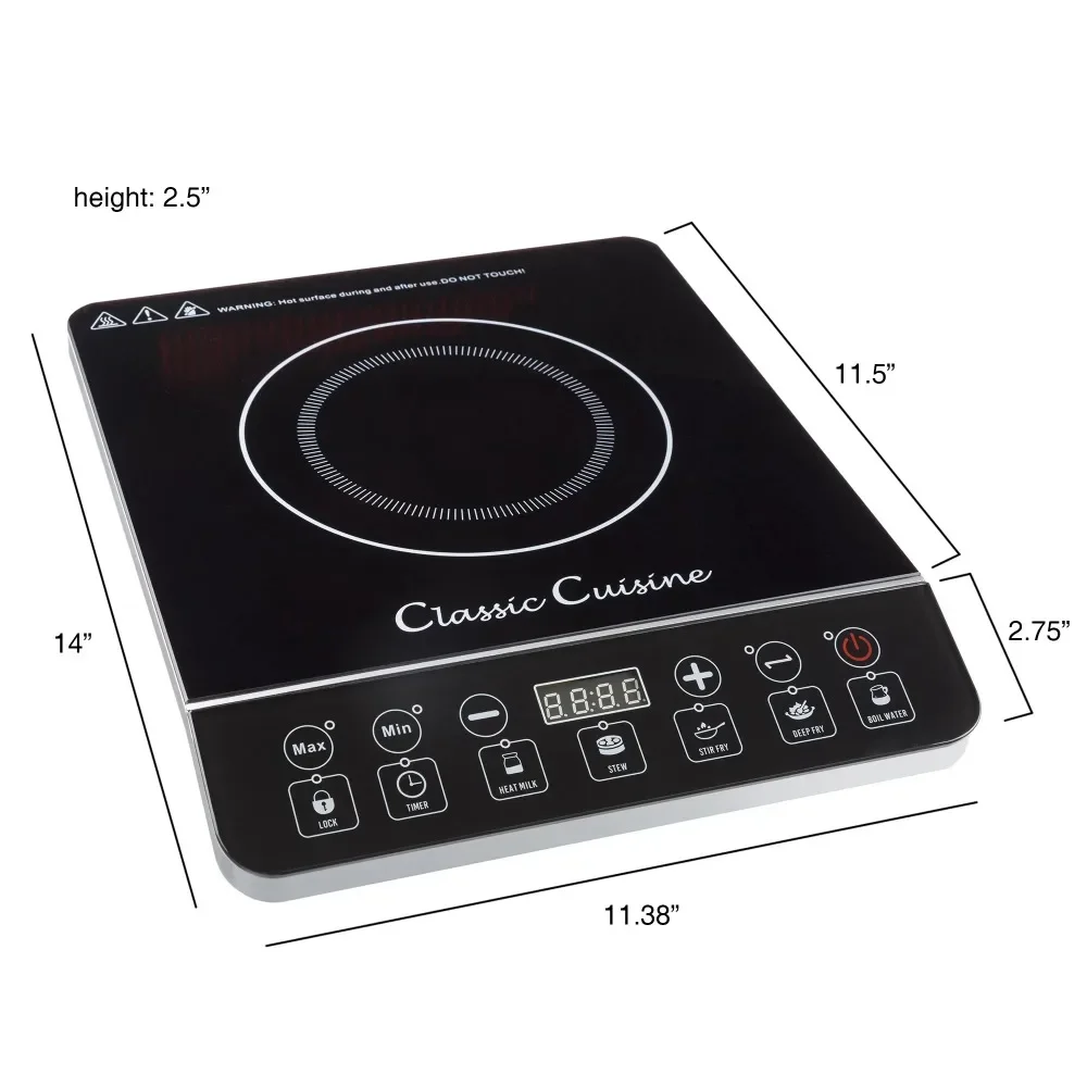 Multi-Function 1800W Portable Induction Cooker, Electric Hot Plate Stove Burner,14 inches L x 11.4 inches W x 2.5 H