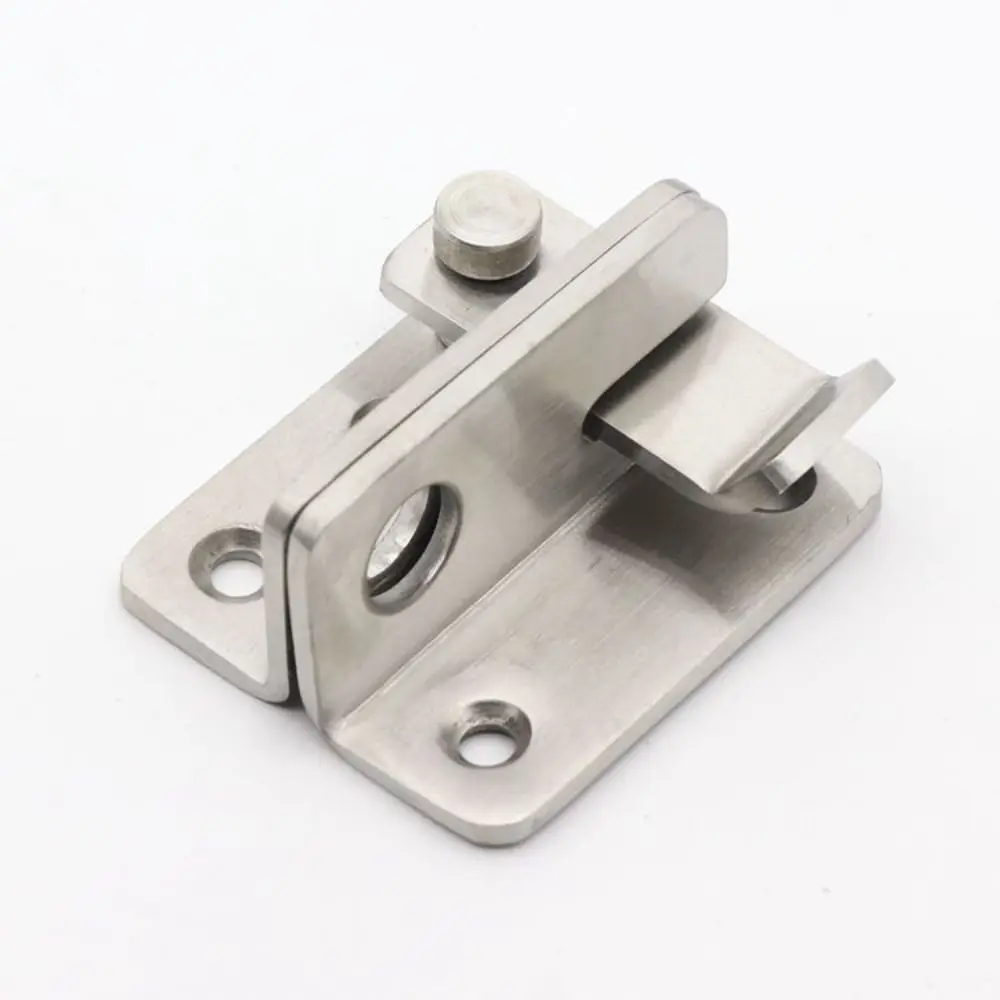 Security Stainless Steel Wardrobe Door Bolt Padlock Waterproof Drawer Lock Silver Anti-theft Door Hasp Hotel Door