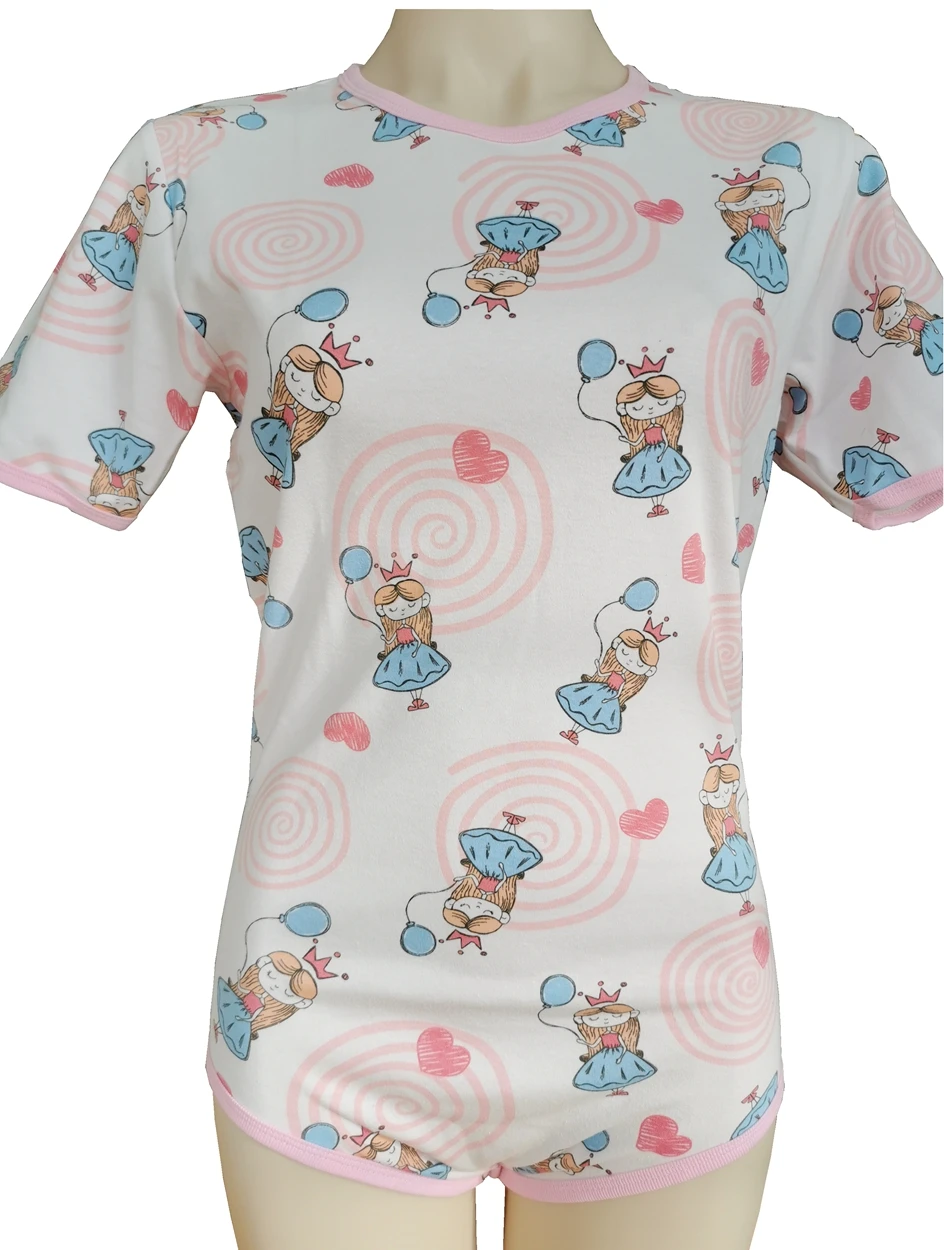 Cute princess printed bodysuit/adult onesie/abdl clothes