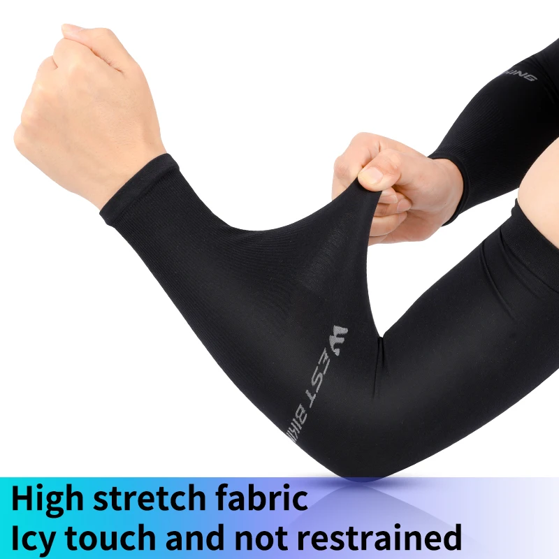 WEST BIKING UV Sun Protection Sport Arm Sleeves Cycling Running Basketball Fitness Breathable Men Women Sunscreen Arm Warmers