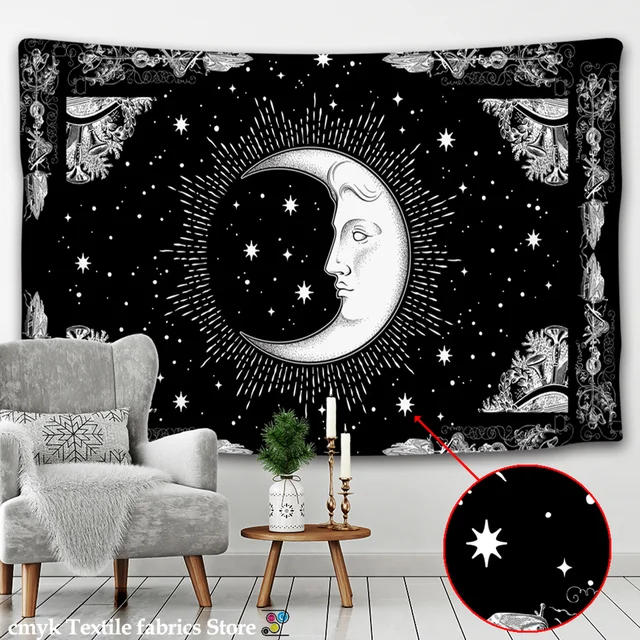 Dorm Room Wall Tapestry, Mandala White And Black, Sun And Moon, Tarot Decor  Tapestry, Boho Polyester Wall Hanging Tapestry For Bedroom Living Room Home  Decor, No Installation Kit - Temu New Zealand