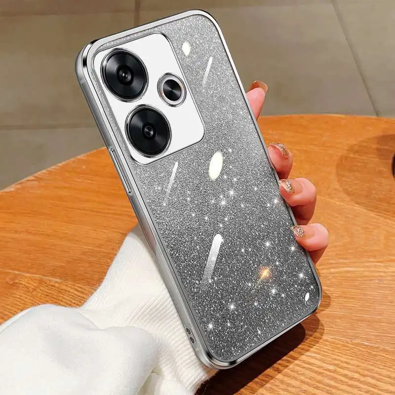Shiny Glitter Plating Silicone Camera Lens Protective Case - Soft Back Cover