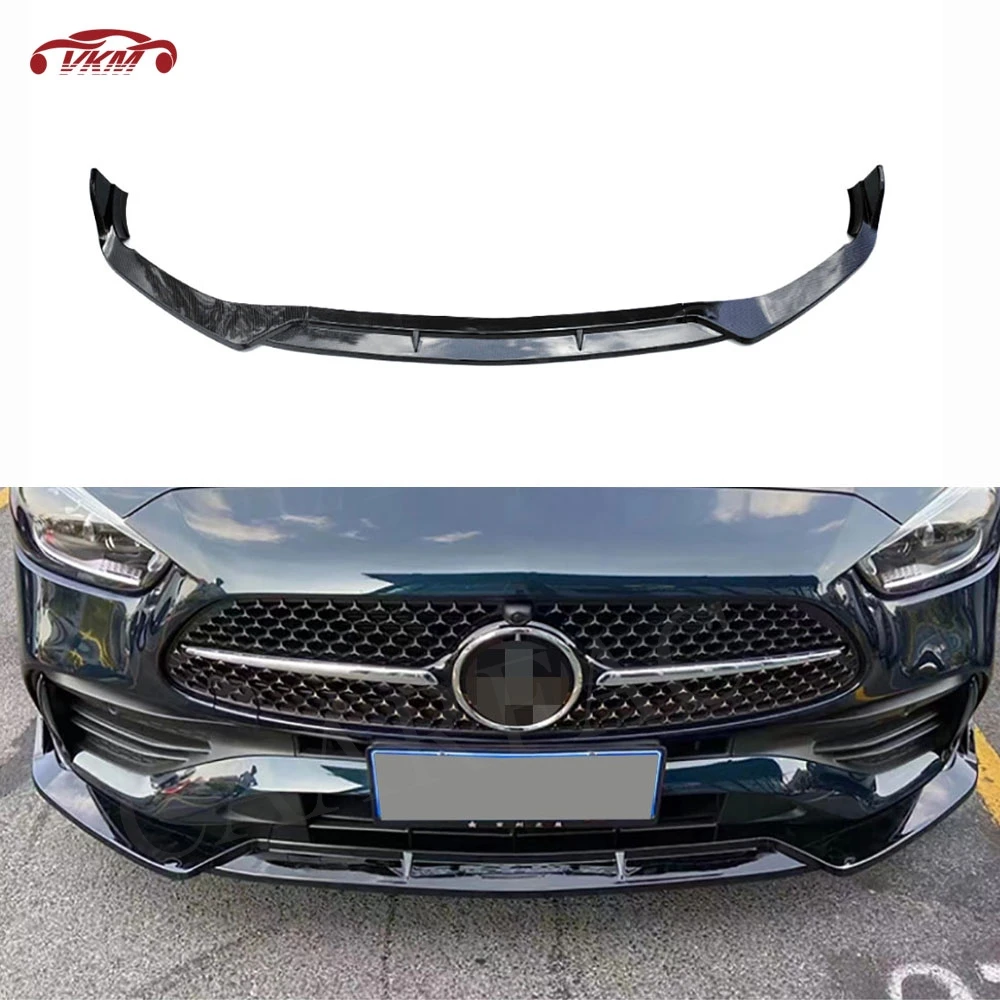 

ABS Carbon Look Front Bumper Lip Spoiler Chin for Mercedes Benz C Class W206 C43 AMG Sport 2023+ Gloss Black Car Accessories