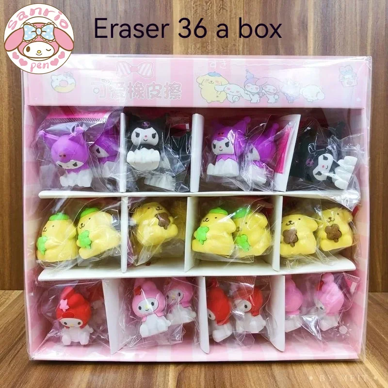 

Sanrio 36pcs Eraser Kawaii Kuromi My Melody Stereo Cartoon Eraser Student Cute Learning Stationery Children's Birthday Gifts