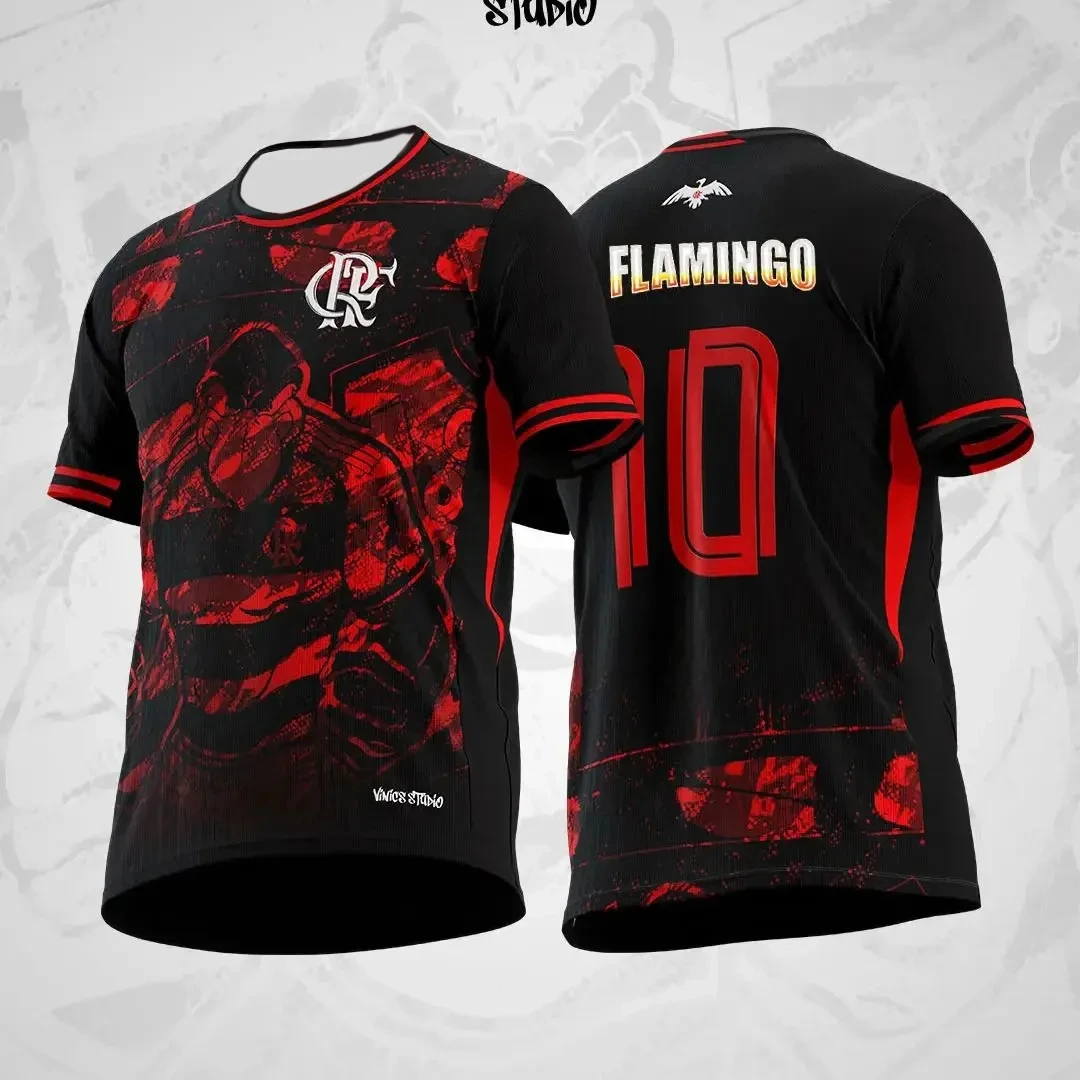 Summer Flamengo Art Men's T-Shirt #10 Football Special Edition Design Boys Jersey Quick-drying Short Sleeve Top