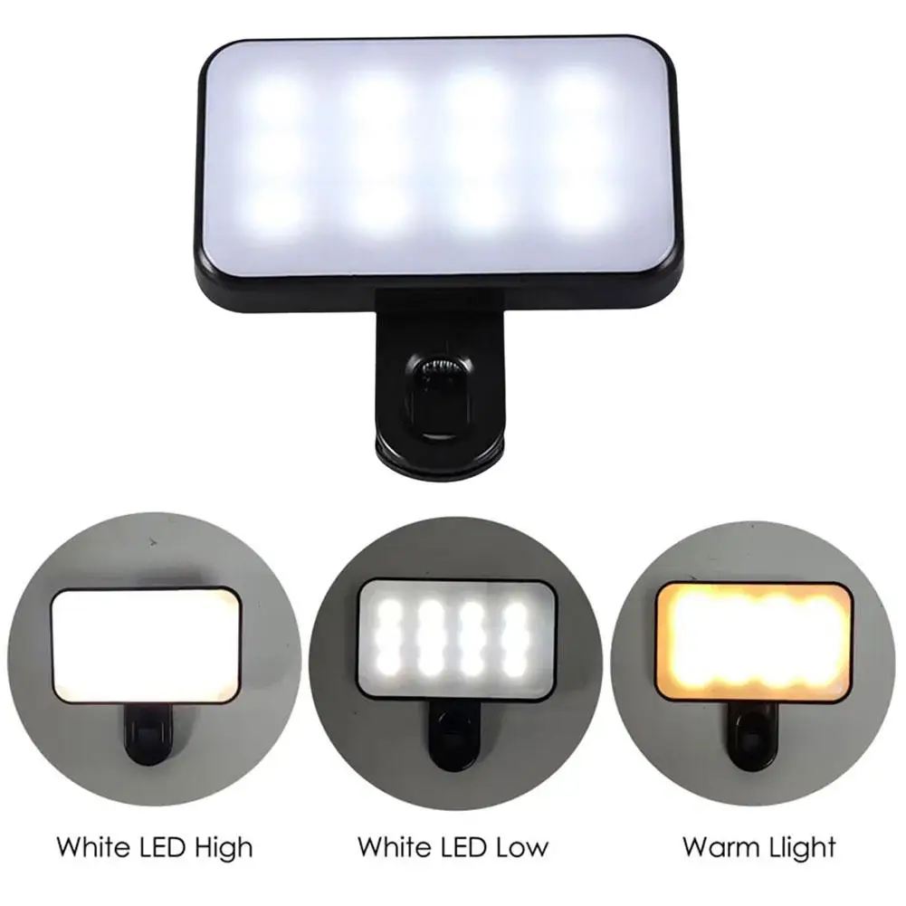 Video Conference Fill Light Portable LED Video Conference Fill Light Electroless Notebook Phone Universal Clip Webcam Call Light 3