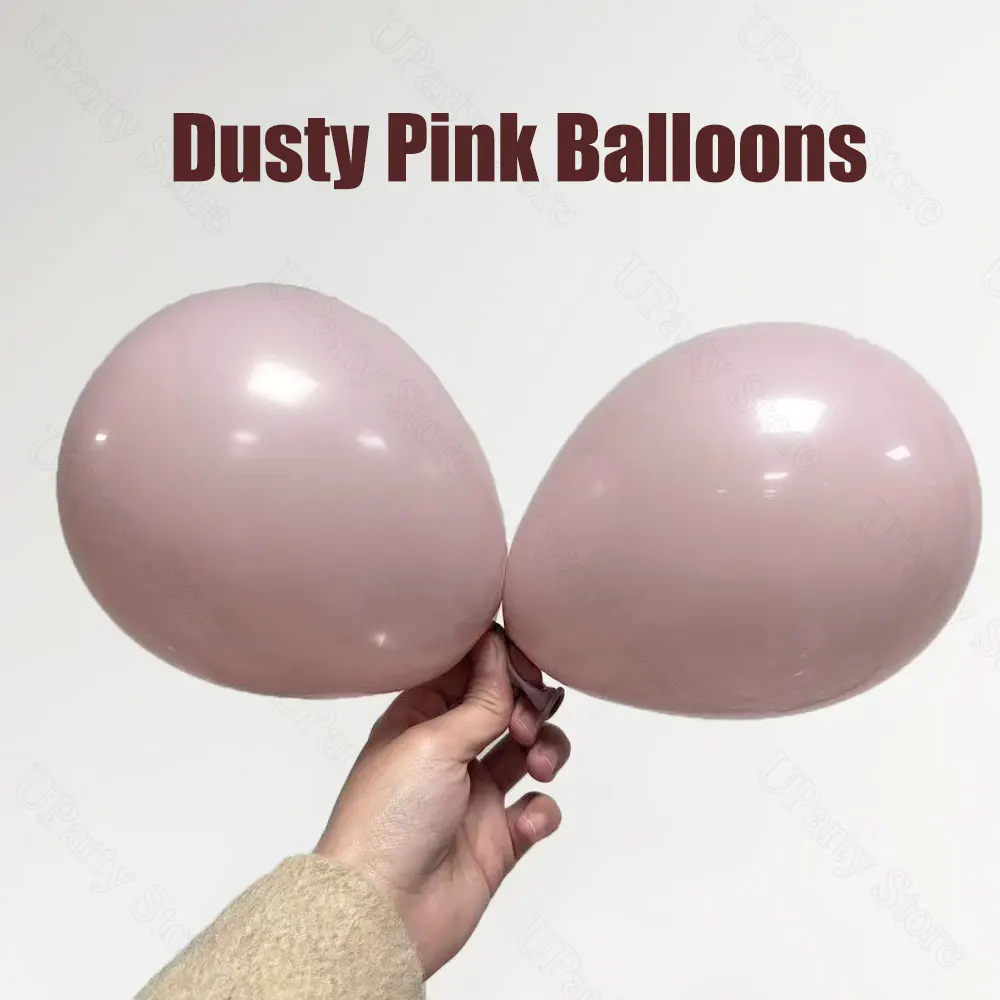 Boho staubige rosa Luftballons Bogenset Elfenbeinweiß Sand staubige rosa Luftballons Girlande für Geburtstag Braut Babyparty Hochzeitsdekoration – Detail 3