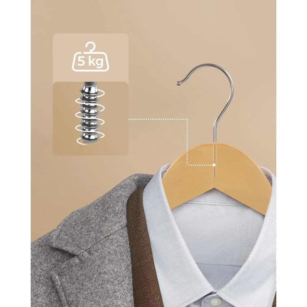 Wooden Coat Hanger Solid Wood Hangers Non-Slip Clothes Hangers Notches in Shoulder Area 360&deg; Rotating Hook 10pcs clothes hanger storage hanger