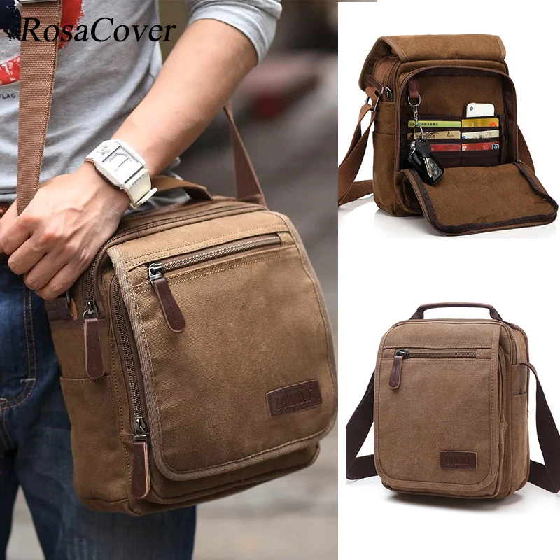 Simple Canvas Men's Bag Single Shoulder Crossbody Outdoor Casual Messenger Bag
