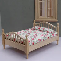 Maison de poupée créative 1/12, Mini lit, ornement, meubles de chambre à coucher, modèle de jouet, décoration DIY, beau jouet en bois fait à la main, cadeau 4