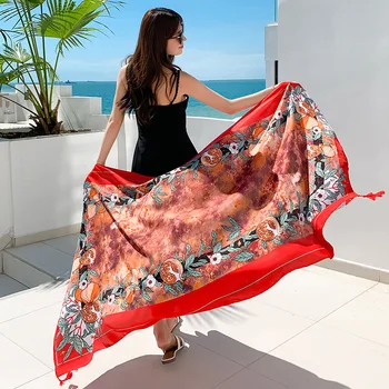 23 Styles 90x180cm Travel Beach Pareo Sunscreen Cover-Ups Women Large Dress Bikini Bathing Brazilian Swimwear Sarong Wrap Scarf