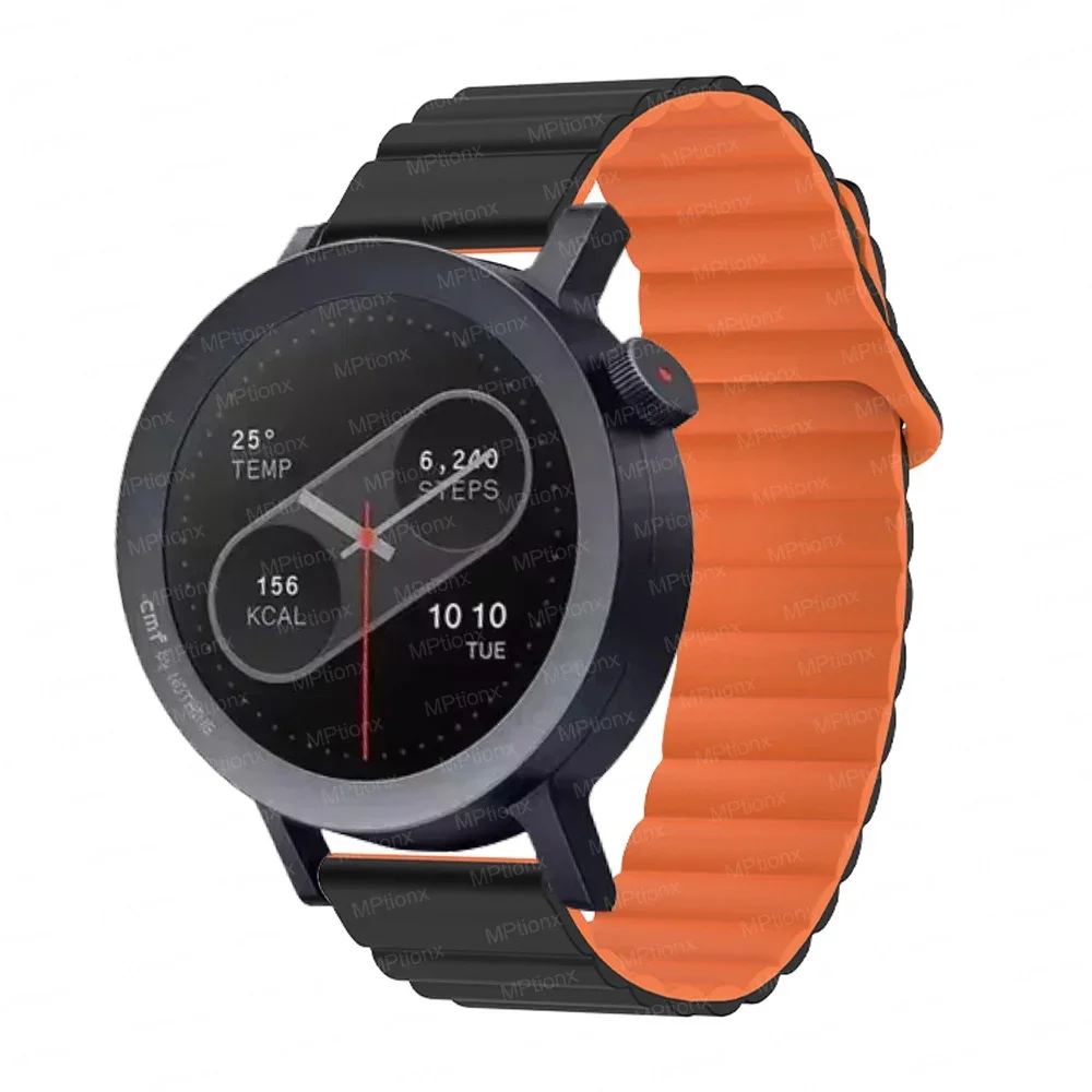 Silicone Sport Wristband for Smartwatch - 22mm Magnetic Loop Bracelet Accessory