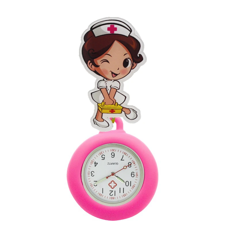 Cartoon Medical Box Nurse Doctor Women Silicone Pocket Watches pocket watch