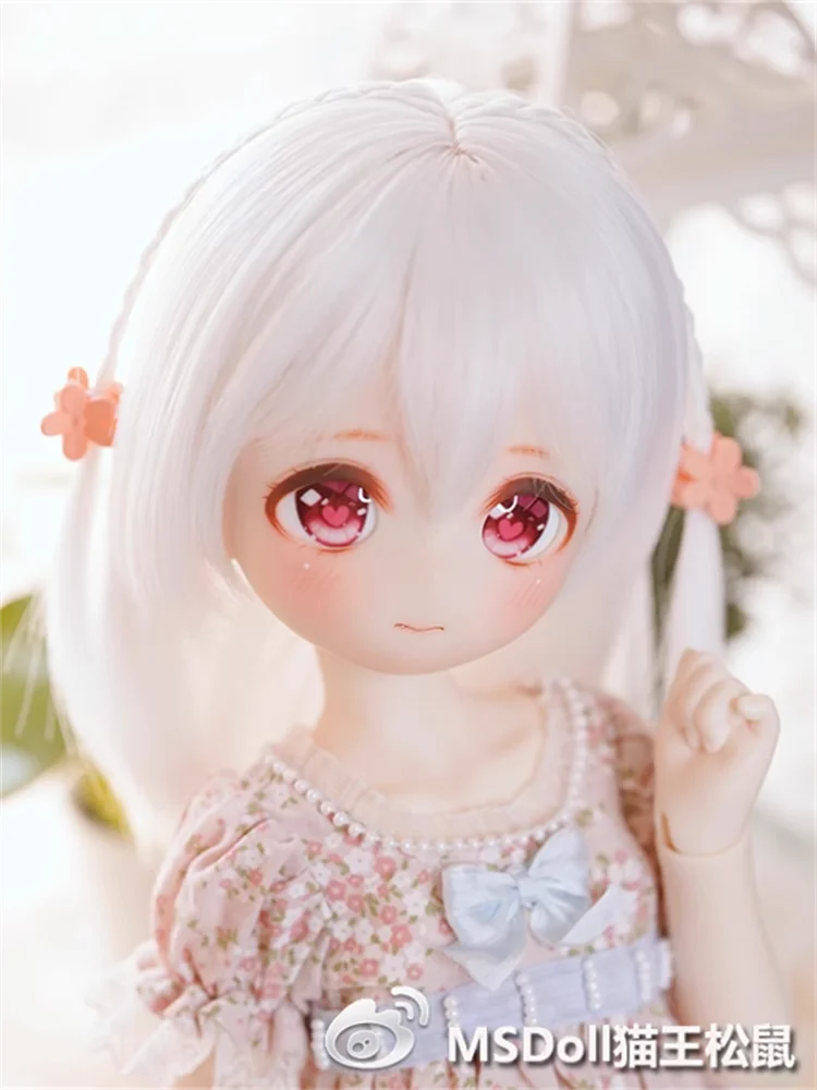 BJD Doll Wigs Long Hair For 1/3 1/4 1/6 MSD MDD YOSD With Bangs Black Brown Pink Hair Accessories