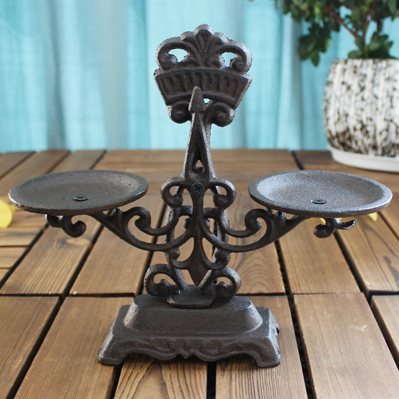 

American Country Personality Iron Candle Stand Creative Vintage Heavy Iron Balance Home Decoration Gift Ornament Deko Ständer
