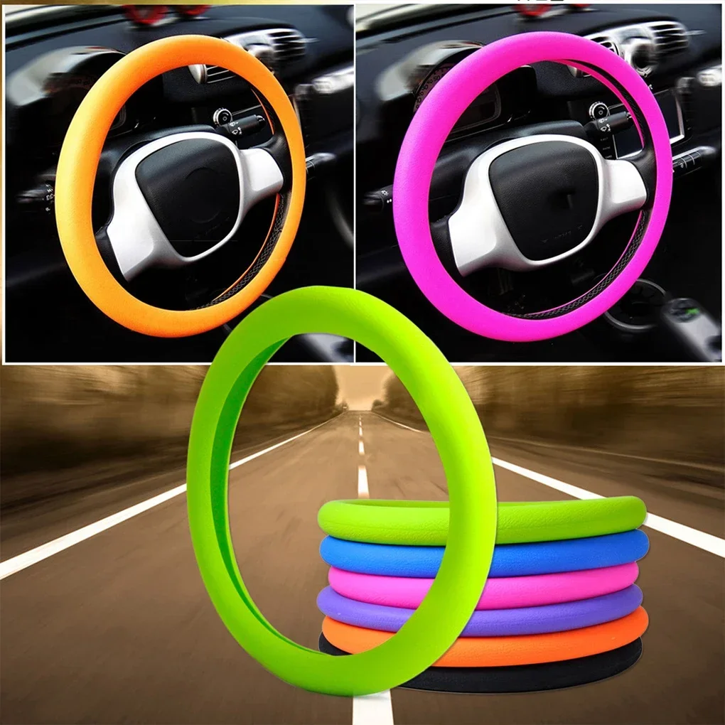 Silicone Steering Wheel Cover Non Slip Soft Multi Color