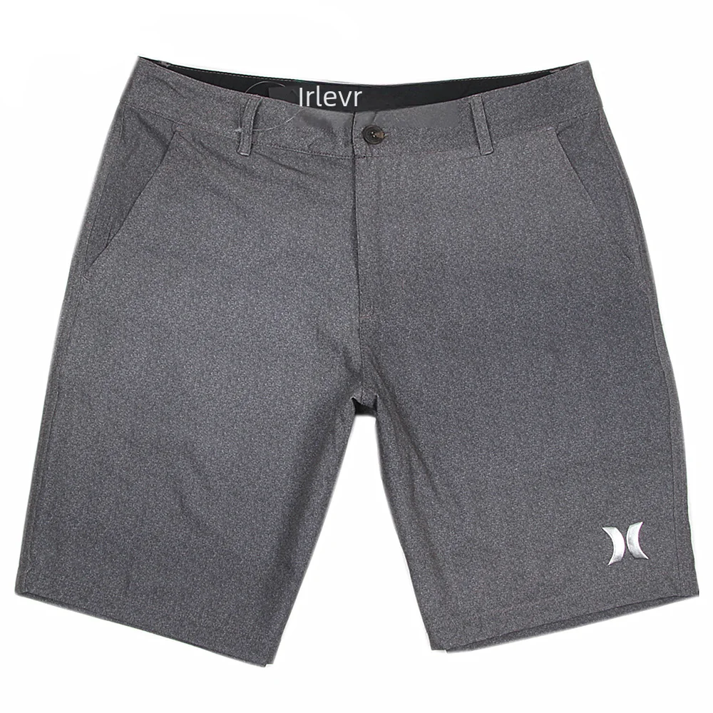 Men Summer Business Casual Elastic Shorts Waterproof Quick-drying Travel Five-pants Fiber Mixed Loose Style Leisure Fishing stretch pants business pants