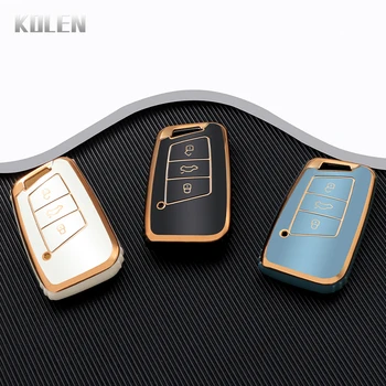 TPU Car Key Case Cover Shell Fob per VW Volkswagen Golf Polo Tiguan Passat Skoda Octavia Superb Kodiaq Seat Ateca Leon FR Ibiza - TPU Car Key Case Cover Shell Fob per VW Volkswagen Golf Polo Tiguan Passat Skoda