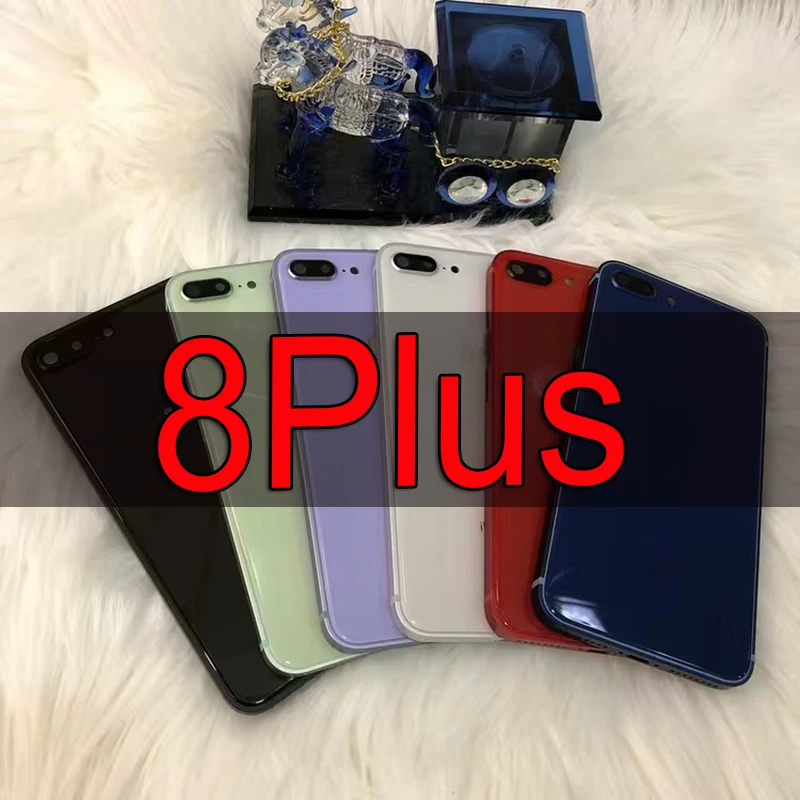 

Squarish Diy Housing for iPhone 8plus like 12 Rear Battery Cover Backshell with Glass Body Chassis replacement for iPhone 8 Plus