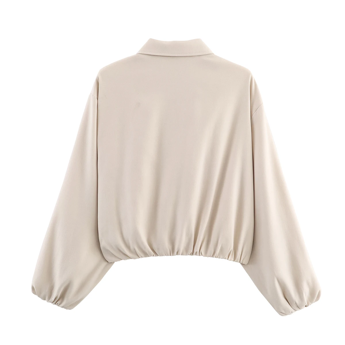 Women Short Jackets Coat Autumn Winter Zipper Overcoat Female Long Sleeve Casual Jacket Women Elastic Hem Jacket Streetwear