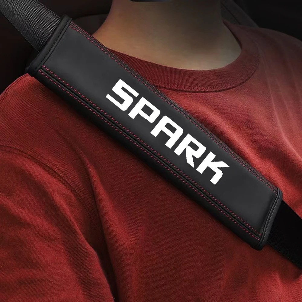 1 Pcs Pu Leather Car Safety Belt Shoulder Cover Pad For Chevrolet Spark
