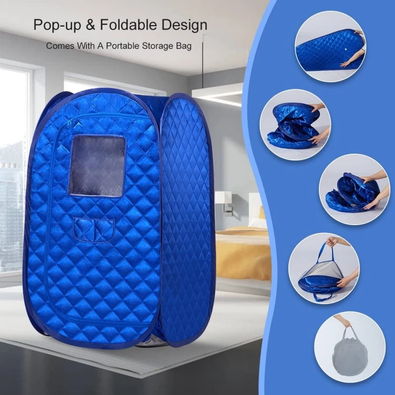Single Person Sauna Portable Steam Sauna Full Body for Home Spa, Sauna Tent with Steamer 4L 1500W Steam Generator Timer 4