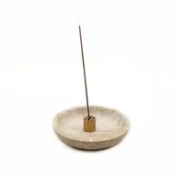 1pcs D12x2.5cm Natural Cave Stone Trinkets Jewelry Plate Marble Tray Aromatherapy Dessert Soap Travertine Vintage 2
