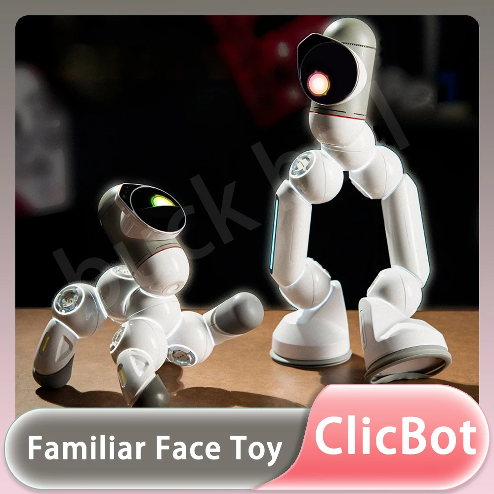ClicBot 지능형 로봇 AI 프로그램 어린이 퍼즐 장난감, 모듈러 스플라이싱 데스크탑 전자 애완 동물 로봇, 크리스마스 선물 동행, 신제품