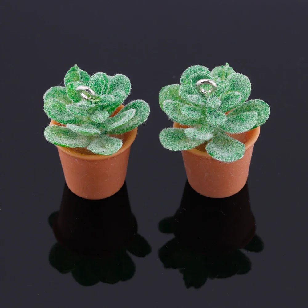 Set of 8 Miniature 3D Succulent Charms