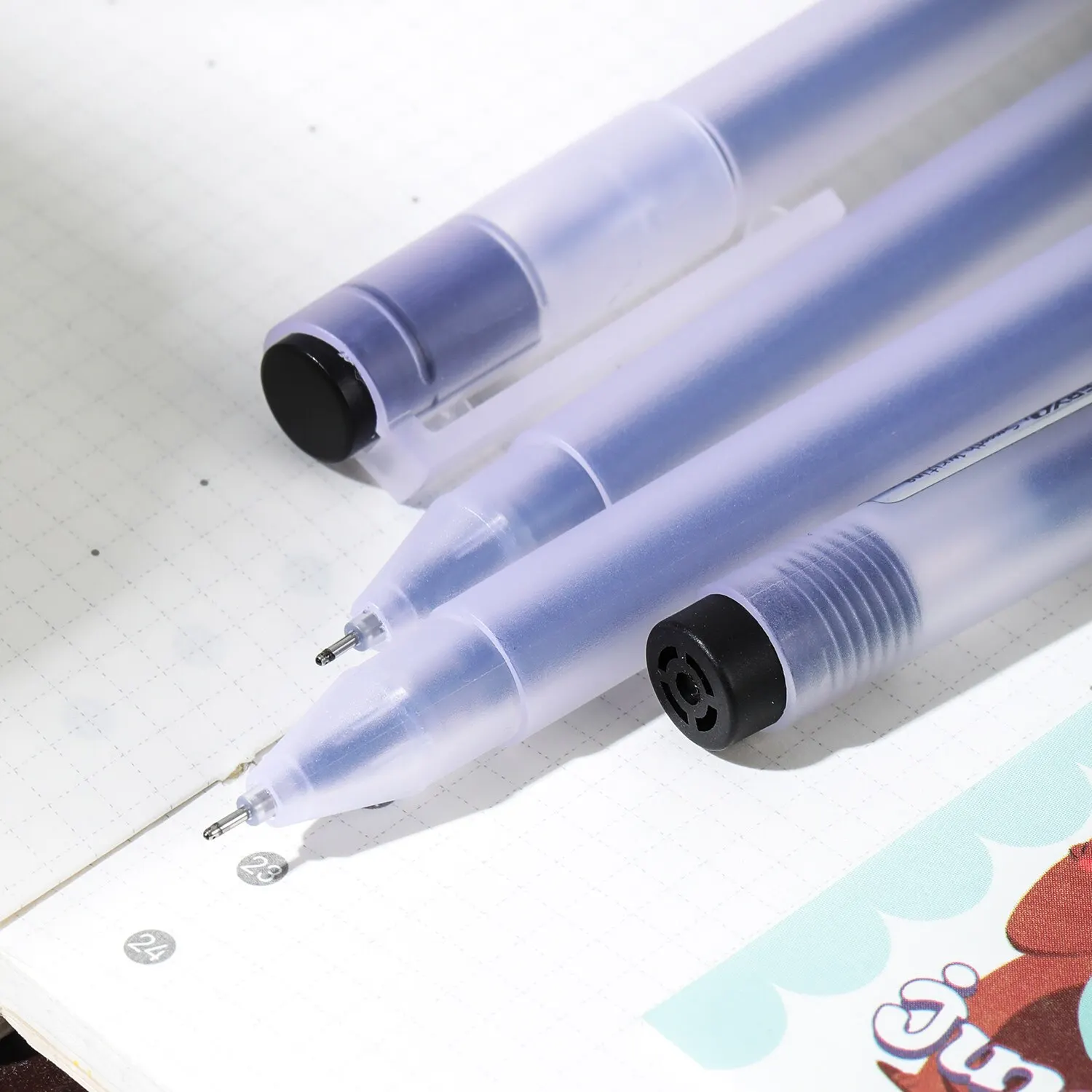 Gel Pens Deli 12pcs 0.5mm Gel Pen 3 Colors Large Capacity Ballpoint Pen Kawaii Neutral Office School Writing Supplies