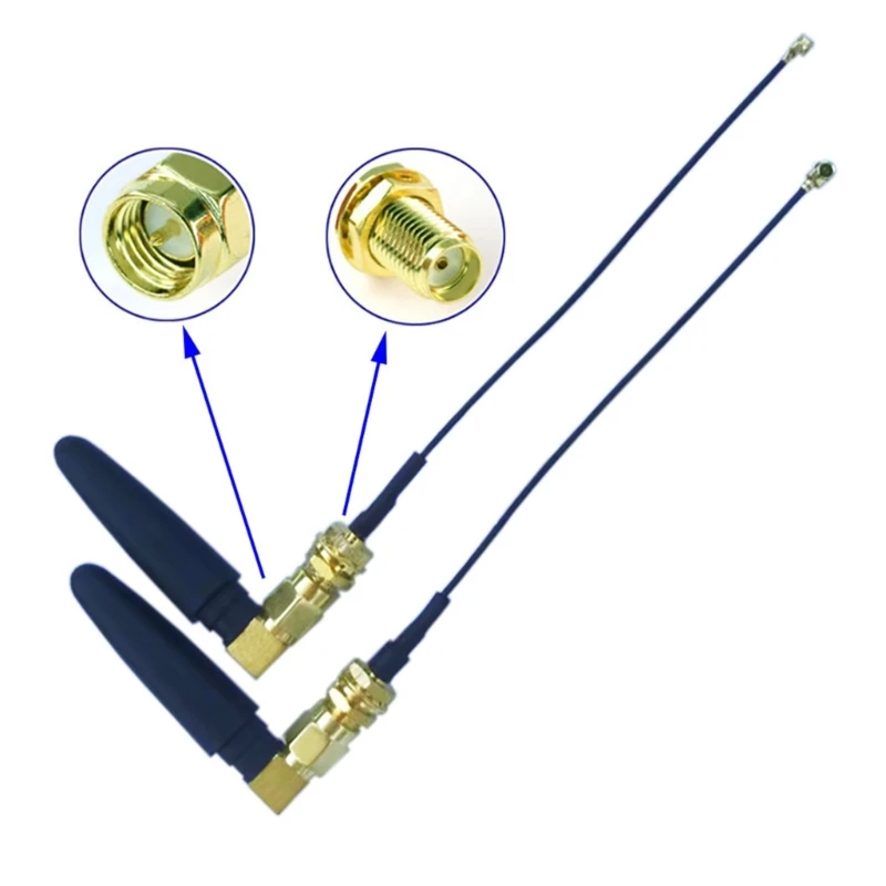 WiFi Antenna 2.4GHz/5.8GHz Dual Bands 3dbi RPSMA-/SMA Connector Rubber For Mini PCI Card Camera USB