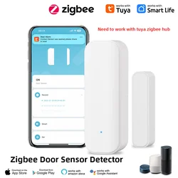 Smart WiFi Zigbee Window/Door Sensor with Battery and Voice Control - Enhanced Home Security Alarm System (19JWZ  Zigbee)
