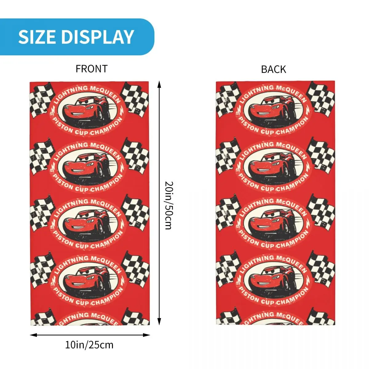 Cars 3 Lightning McQueen Piston Bandana Neck Gaiter Printed Mask Scarf Multi-use Cycling Scarf Running Unisex Adult Winter