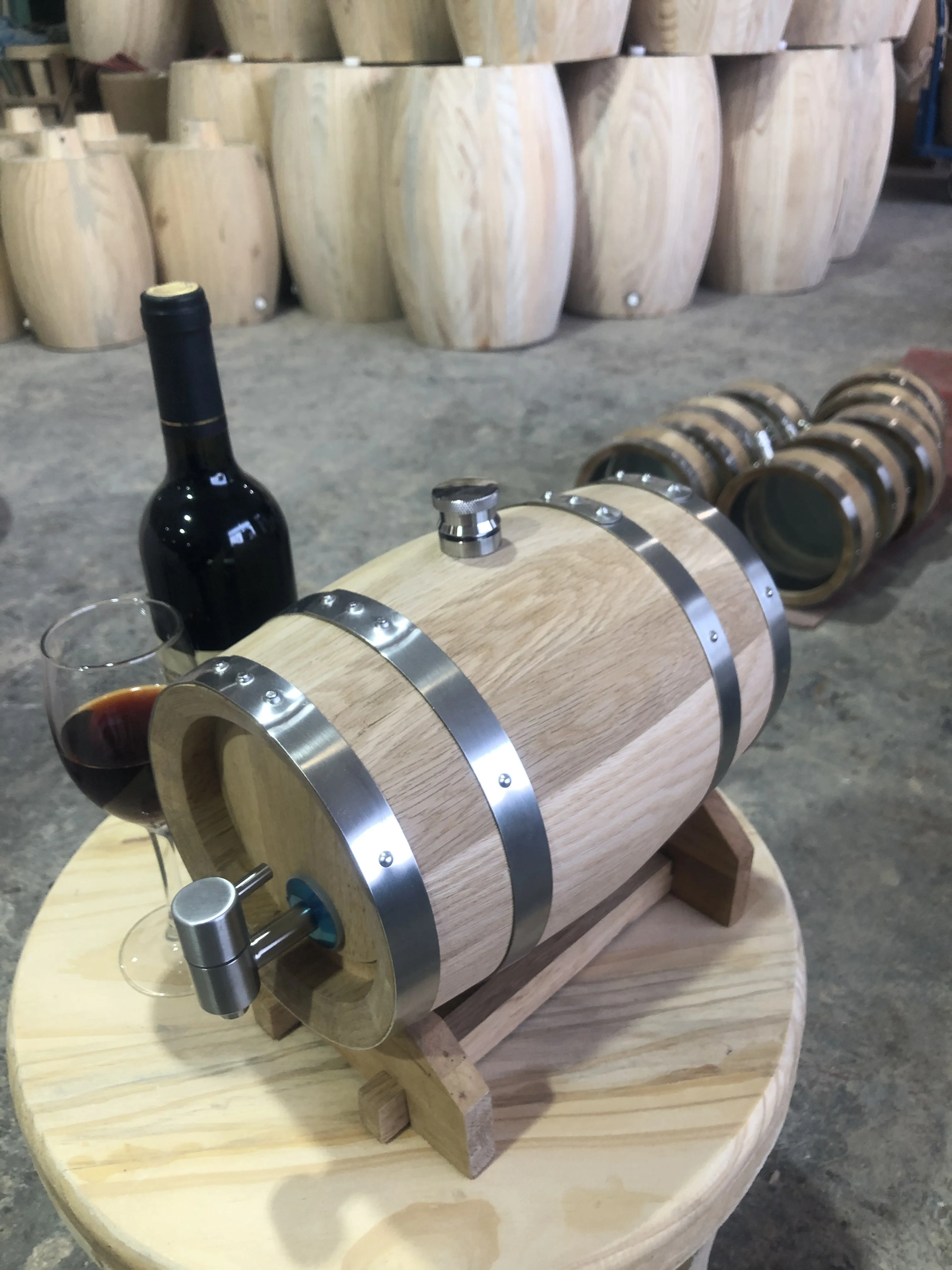 Quality 3L Wood Wine Barrel Vintage Oak Home Brewing Accessories Large Capacity Wine Storage Container For Tequila Whiskey