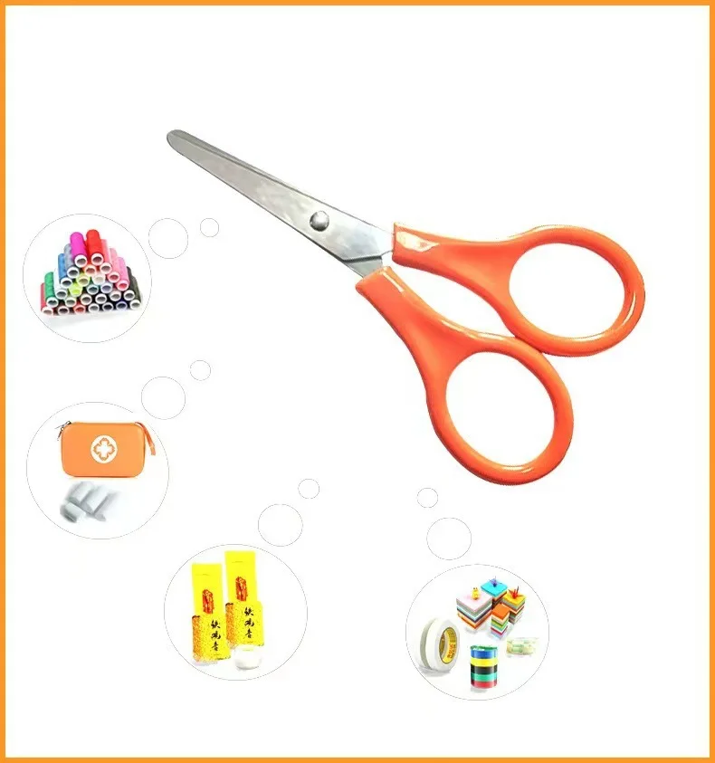 50PCS 오렌지 안전 소형 가위 9cm 거즈, 접착 테이프 부직포 가위 마이크로 가위
