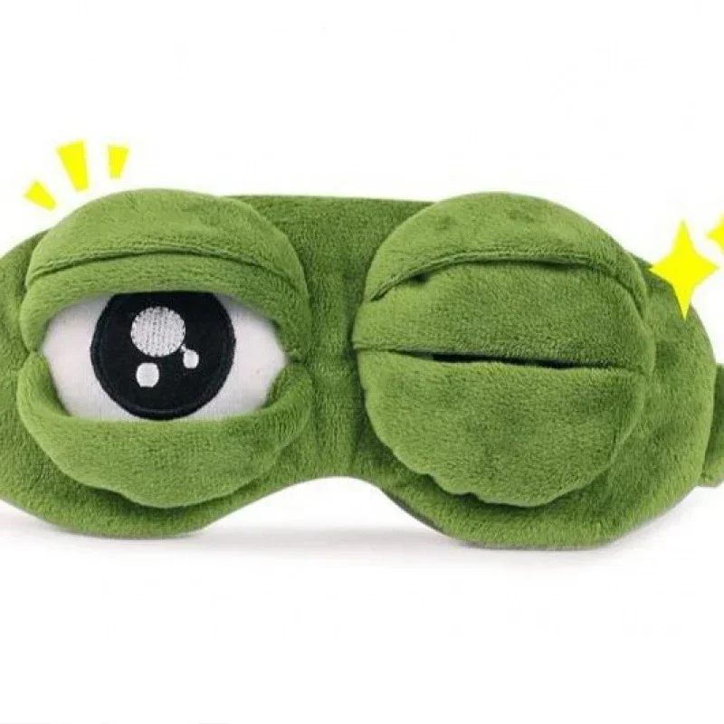 3D Sad Frog Sleep Mask Natural Sleeping Eyeshade Cover Shade Eye Patch Women Men Soft Portable Blindfold Travel Eyepatch