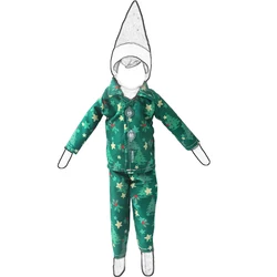Festive Christmas Doll Pajamas and Night Robe Set - Holiday Accessories and Bathrobe Gift Set - S (D)