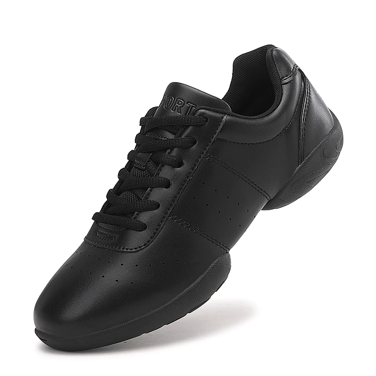 610Women's Leather Sports Shoes Lightweight Cheerleading Aerobics Sneakers Youth Teen Girls Non-slip Fitness Gym_desvips.com