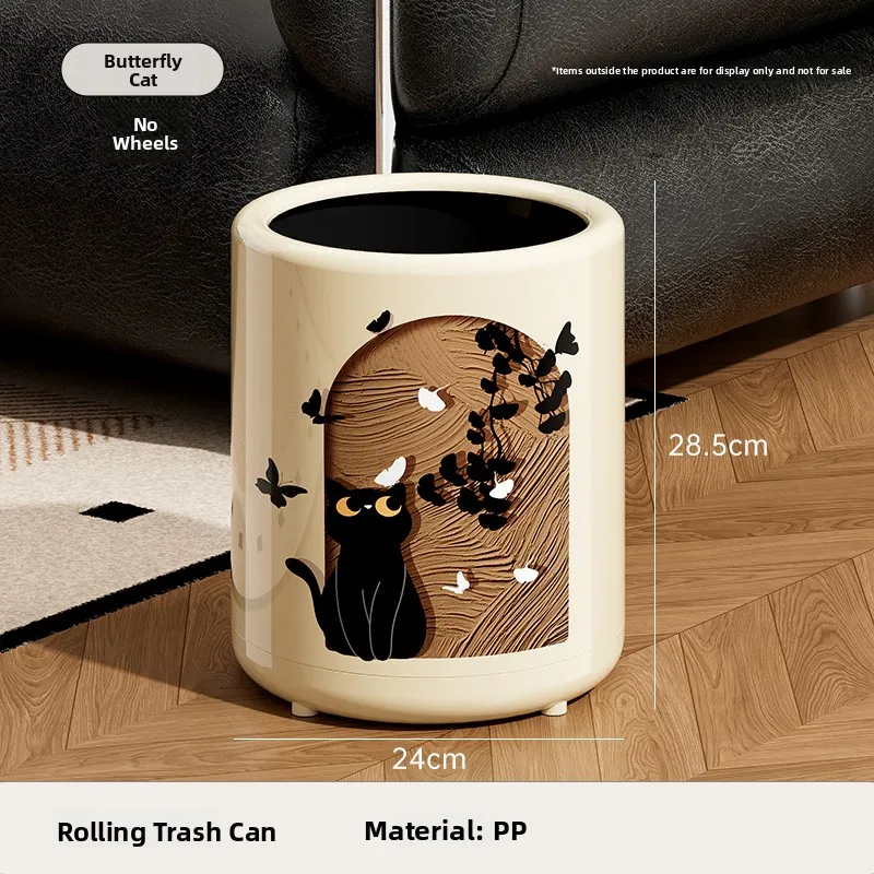 פח אשפה ביתי נייד בצורת גליל ארוך מפלסטיק, למטבח, חדר אמבטיה, חדר שינה, סלון, קיבולת 2 ליטר