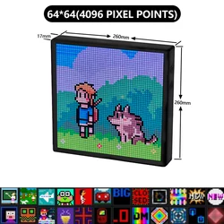 Bluetooth Smart LED Pixel Matrix Display - 64x64 RGB Digital Art and Gaming Decor with App Control (64x64)